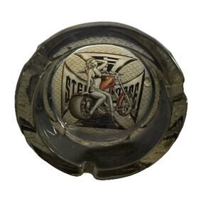 Novelty Clear Glass Choppers Sexy Girl Motorcycle Ashtray